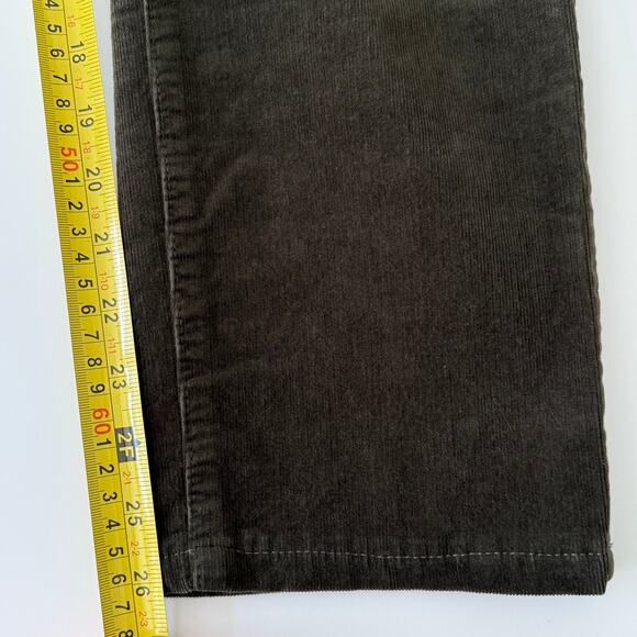 Talbots Dark Green Size 10 Corduroy Straight Leg Pant High Waist Stretch - Picture 10 of 11